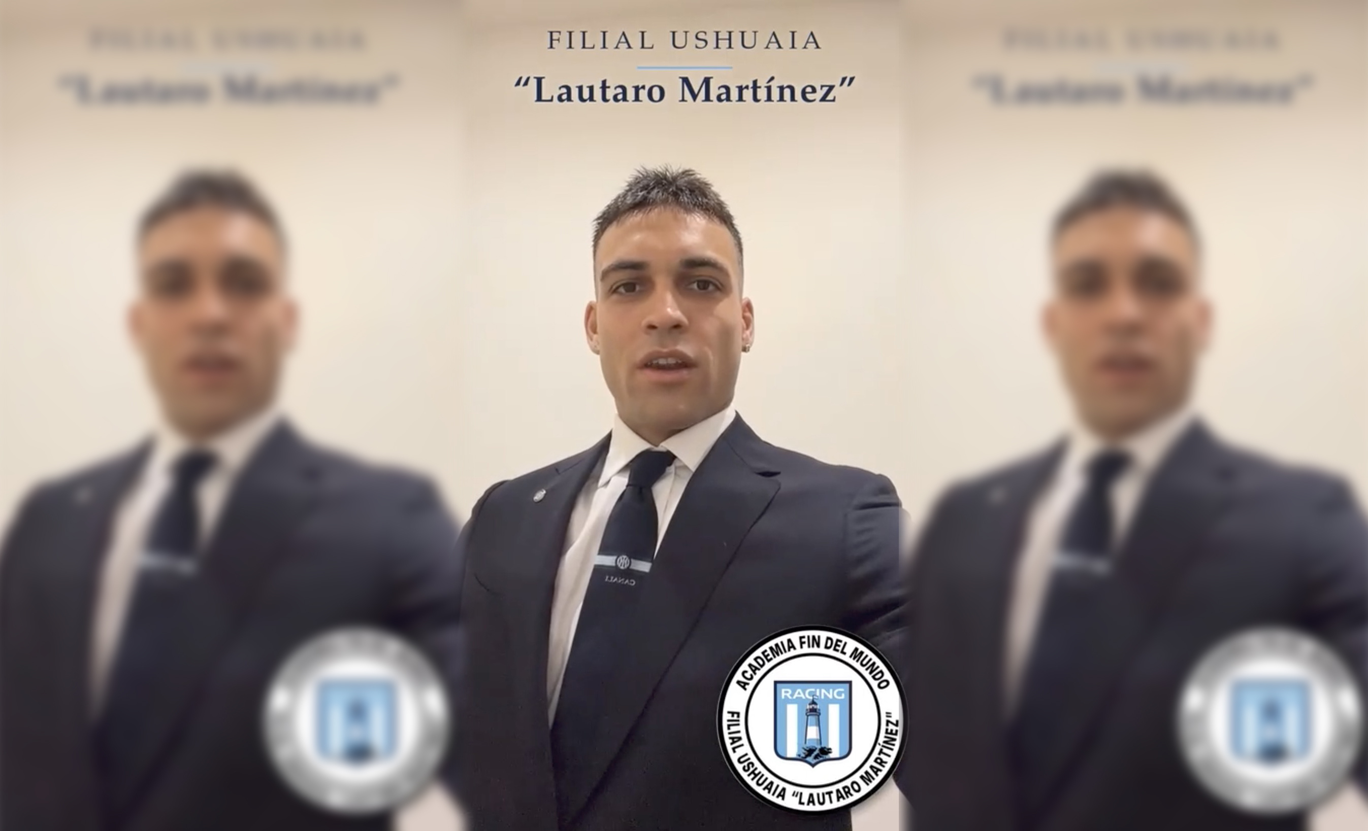 Lautaro Martínez, nuevo padrino de la filial de Racing en Ushuaia
